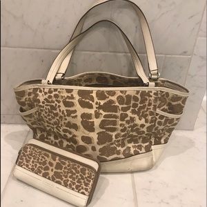 Coach Animal Print tote & Matching wallet